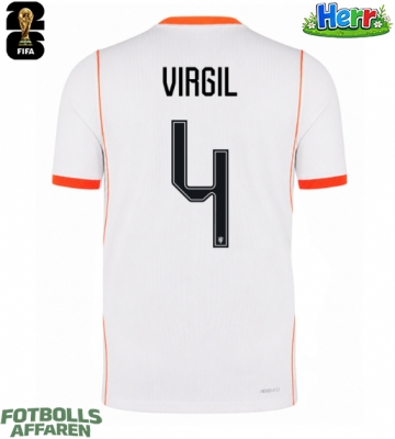 Nederländerna Virgil van Dijk #4 Bortatröja VM 2026 Kortärmad